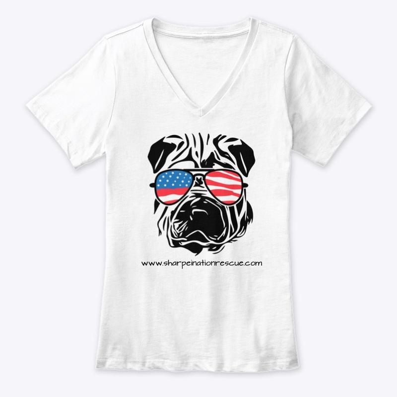 Red White Blue Shar Pei 