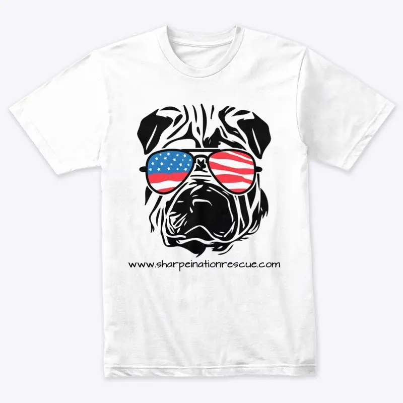 Red White Blue Shar Pei 